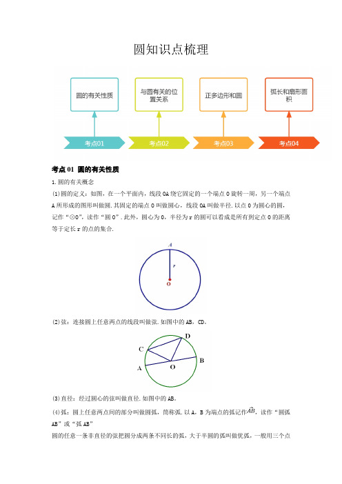 中考数学专题训练第14讲圆(知识点梳理)