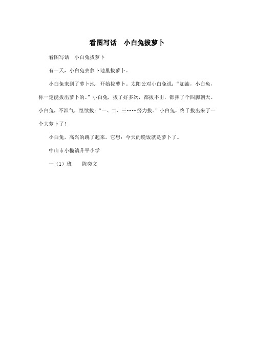 看图写话 小白兔拔萝卜_小学一年级作文150字