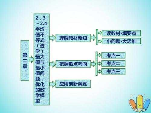 18学年高中数学第二章柯西不等式与排序不等式及其应用2.3平均值不等式(选学)2.4最大值与最小值问