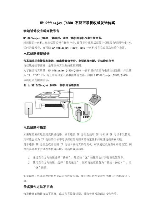 hp4580一体机故障大全