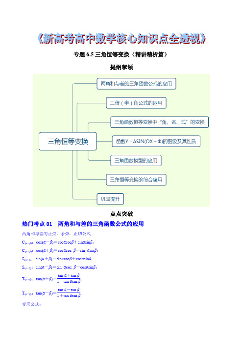 专题6.5 三角恒等变换(精讲精析篇)(解析版)