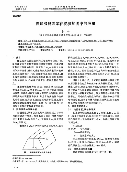 浅谈劈裂灌浆在堤坝加固中的应用