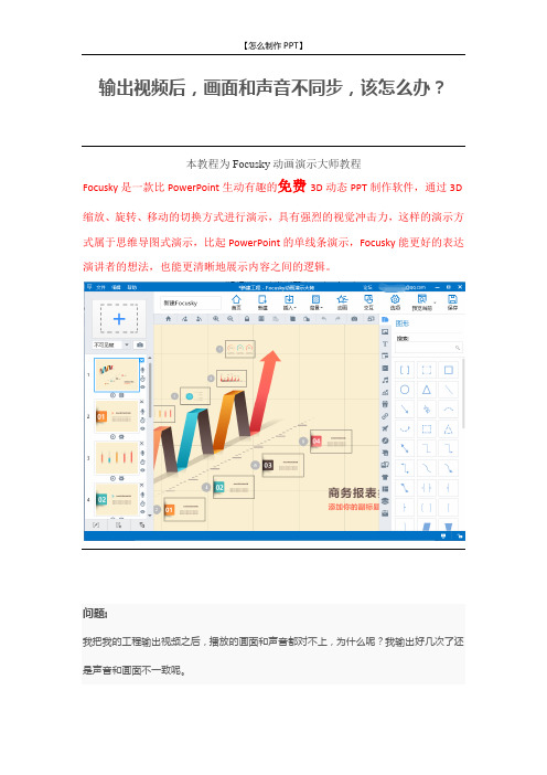 【怎么制作PPT】Focusky输出的视频画面和声音不同步