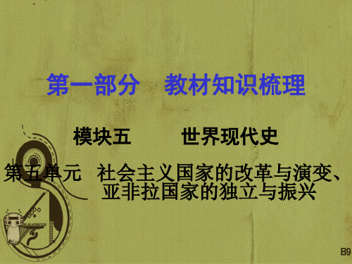 中考历史 第一部分模块五 世界现代史 第五单元 社会主义国家的改革与演变、亚非拉国家的独立与振兴课件