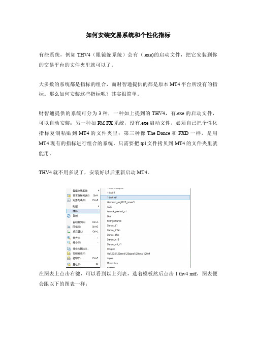 如何安装交易系统和个性化指标