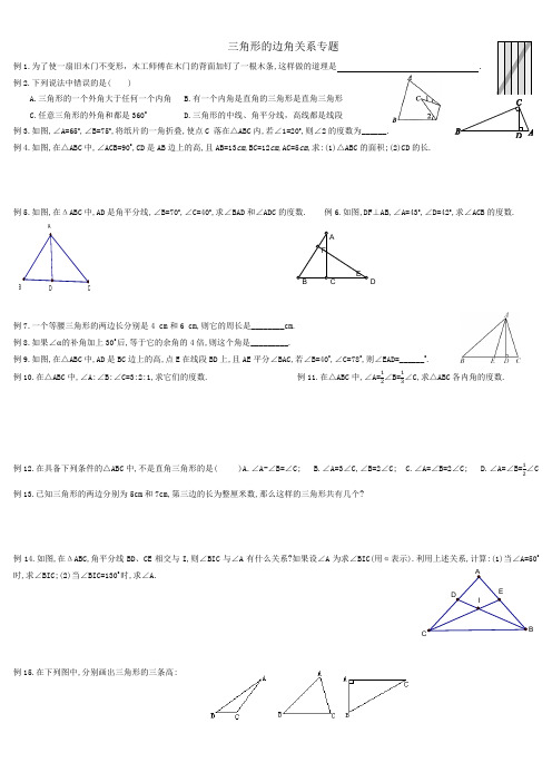 三角形边角关系专题