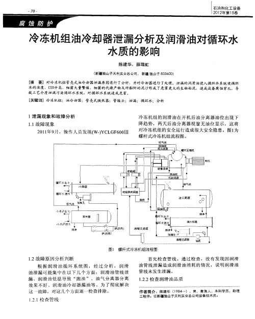 冷冻机组油冷却器泄漏分析及润滑油对循环水水质的影响