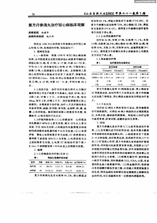 复方丹参滴丸治疗冠心病临床观察