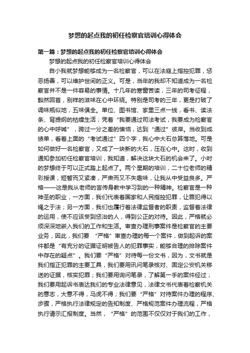 梦想的起点我的初任检察官培训心得体会