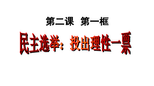 人教版高中政治必修二2.1民主选举：投出理性一票1