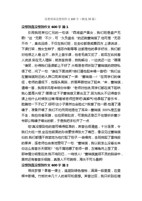 没想到真没想到作文600字(精选35篇)