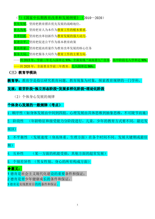 1     2014福建教师招聘教育综合整理ABC