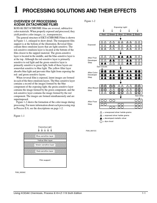 KODAK EKTACHROME 反转色彩胶片处理方法 - 方法 E-6 Z-119 第六版说明书