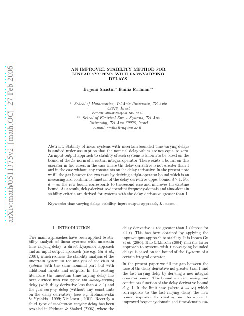 An Improved Stability Method for Linear Systems with Fast-Varying Delays