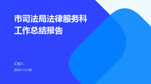 市司法局法律服务科工作总结报告