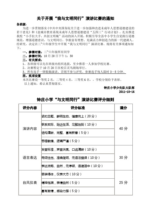 我与文明同行演讲比赛通知