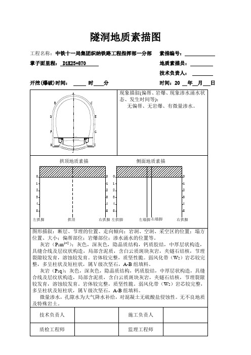 隧道地质素描25+870