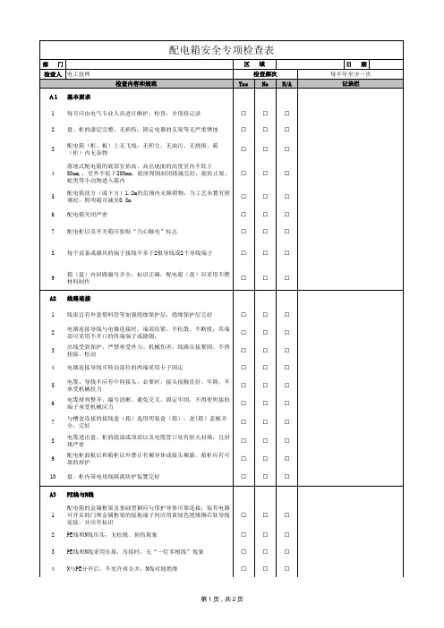 5-2 配电箱安全专项检查表