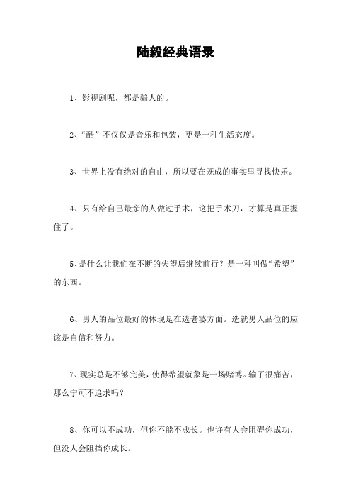 陆毅经典语录