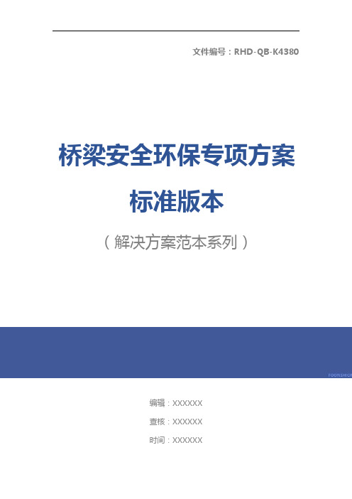 桥梁安全环保专项方案标准版本