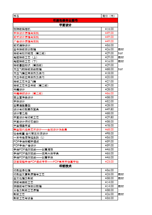 印刷行业图书大全