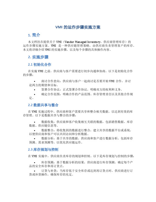 VMI的运作步骤实施方案