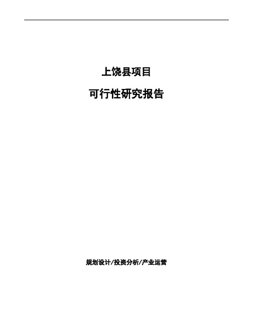 上饶县项目可行性研究报告参考模板