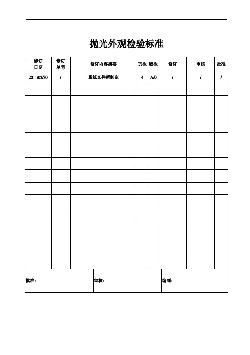 抛光外观检验标准