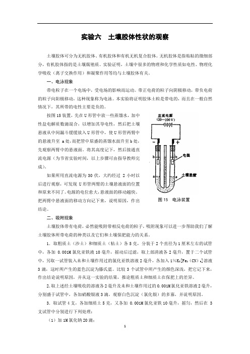 试验六土壤胶体性状的观察