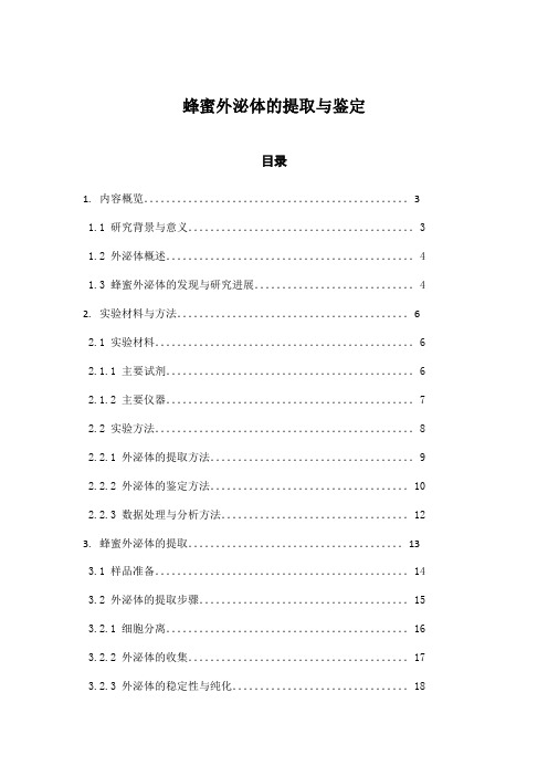 蜂蜜外泌体的提取与鉴定