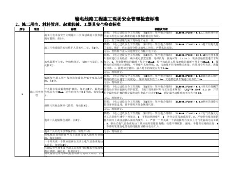 工程施工现场安全管理检查标准-输电线路