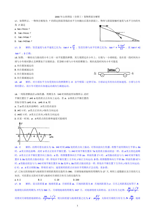 2008高考物理试题含答案
