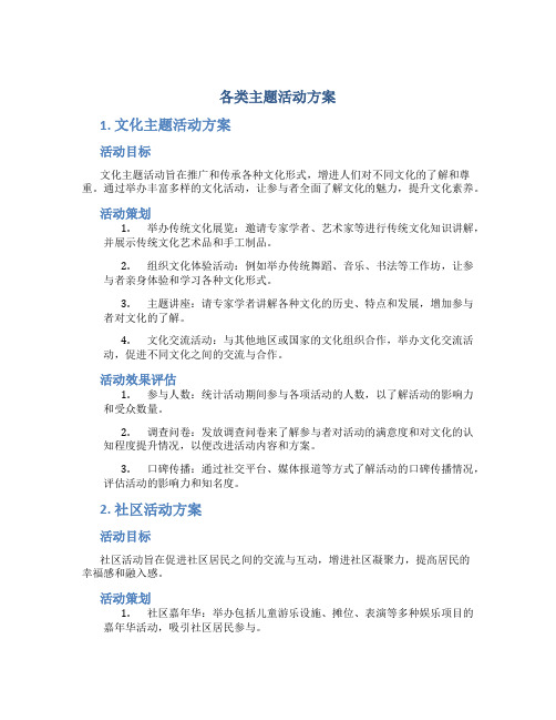 各类主题活动方案