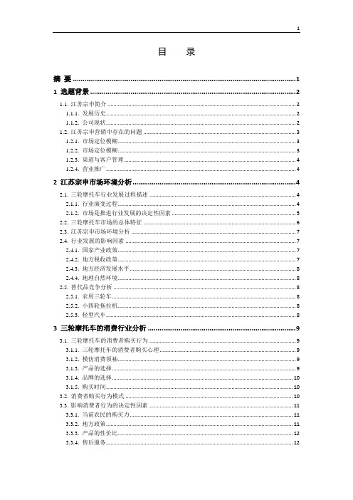 江苏宗申营销战略研究