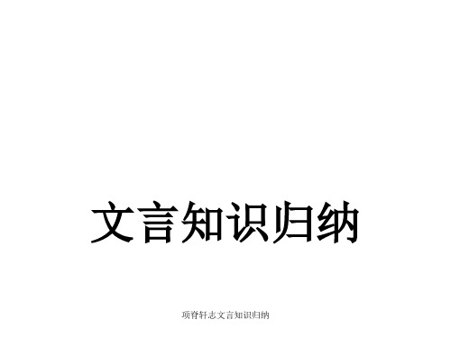 项脊轩志文言知识归纳