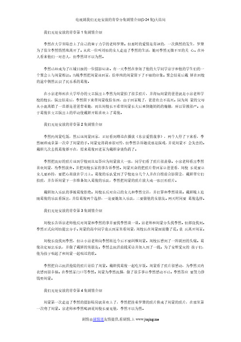 我们无处安放的青春分集剧情介绍