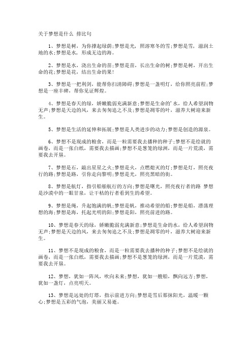 梦想是什么 排比句