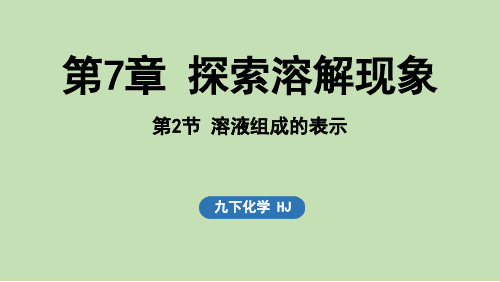 第7章 探索溶解现象第2节 溶液组成的表示(课件)2024-2025九下化学沪教