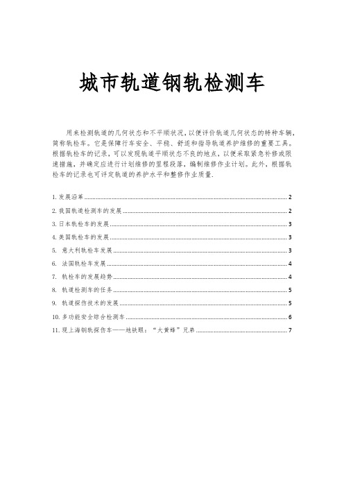 城市轨道交通钢轨探伤技术检测系统