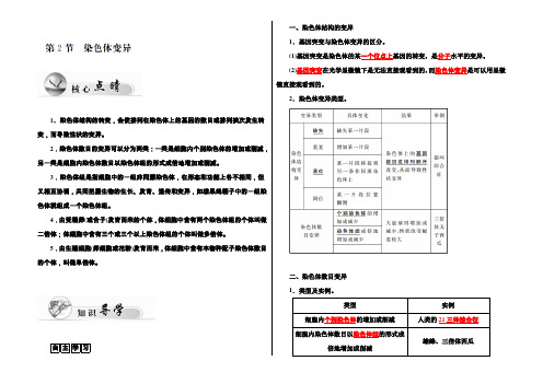 2021-2022高中生物人教版必修2习题：第5章 第2节 染色体变异 