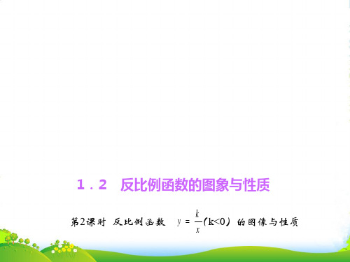 湘教版九年级数学上册《反比例函数y=k÷x (k小于0)的图像与性质》课件