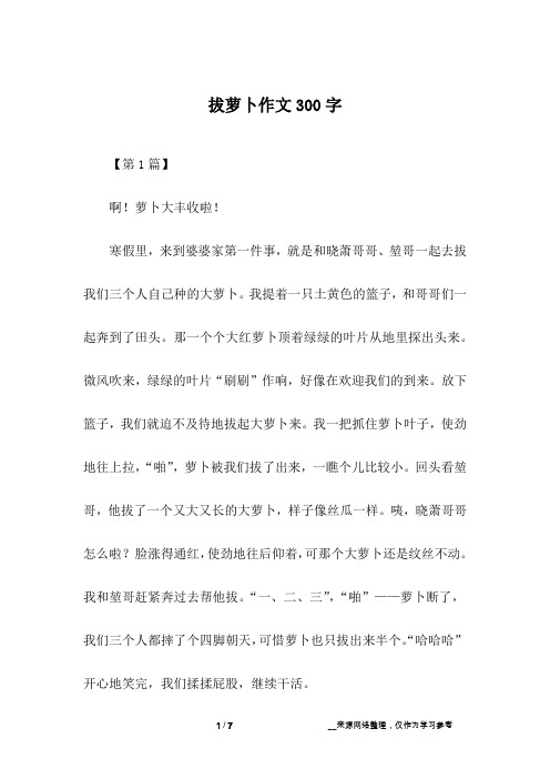 拔萝卜作文300字