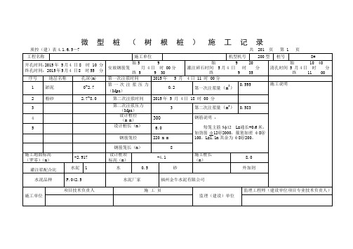 树根桩施工记录Microsoft Word 文档