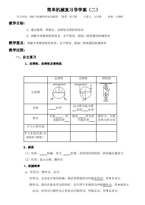 简单机械复习导学案