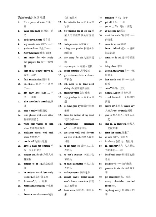 Unit6 topic3重点词组