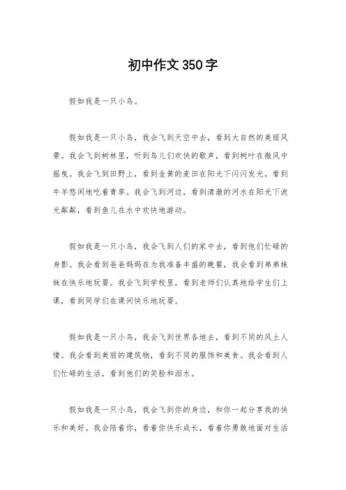 初中作文350字