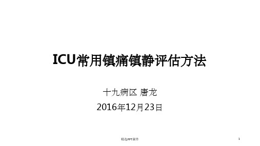 ICU常用镇痛镇静评估方法(1)PPT课件