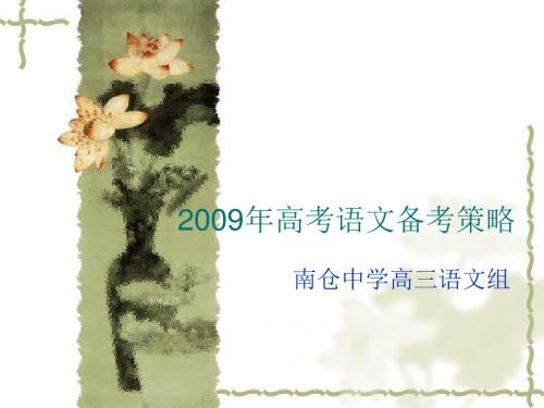 2009年高考语文备考策略汇总