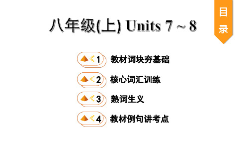 【教学课件】2020贵州中考英语基础考点：9. 八年级(上)Units 7 ~ 8