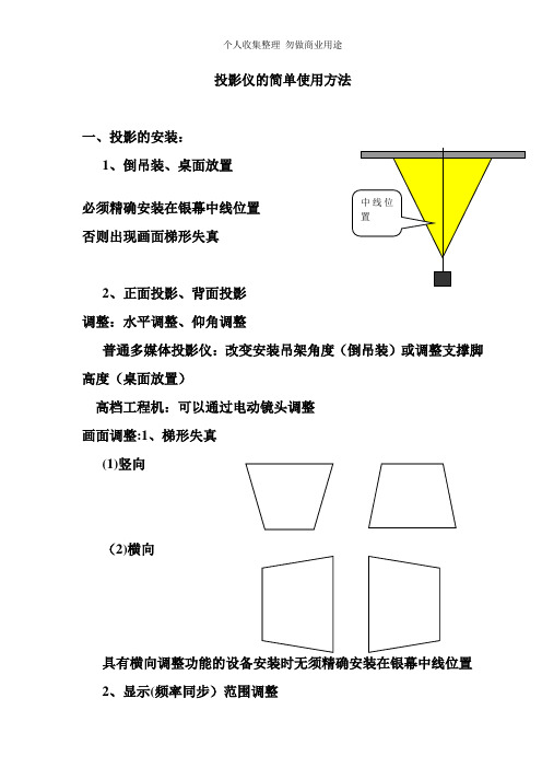 投影仪的简单使用方法